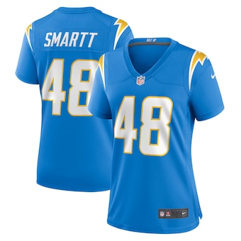 womens nike stone smartt powder blue los angeles chargers ga